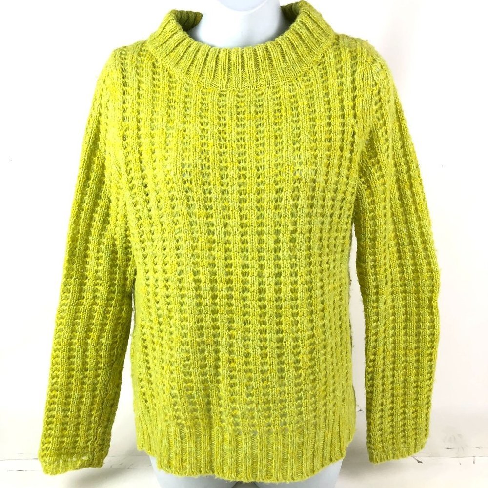 Anthropologie Field Flower Green Pullover Knit Sweater size S
